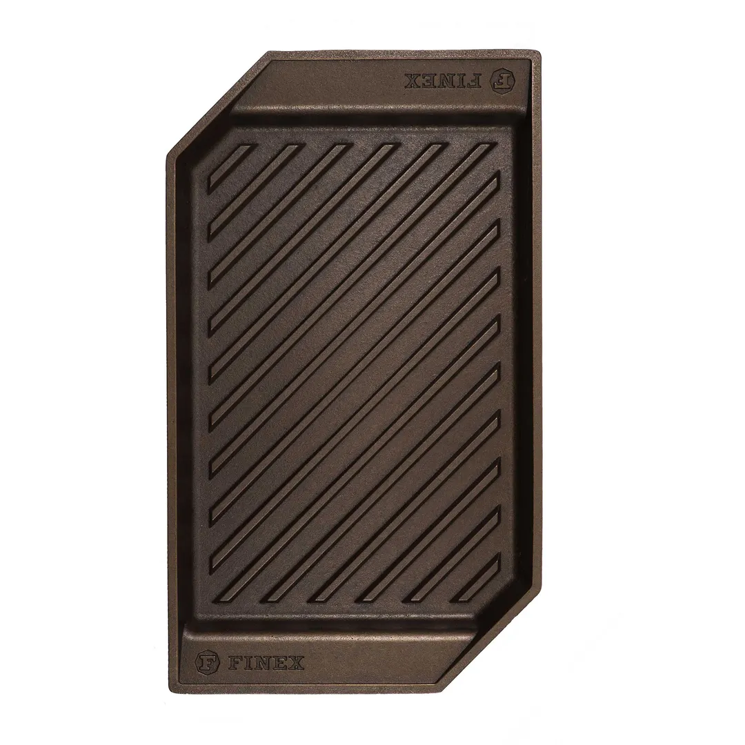 Lodge G15-10001 Finex Grill Pan, 15" x 9" x 1-1/4" Cast Iron, Grooved Surface, Induction Ready