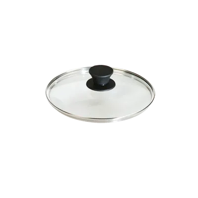Lodge GL8 Lid – 8-1/4" Domed Tempered Glass Cover, Dishwasher & 400°F Oven Safe, Silicone Knob