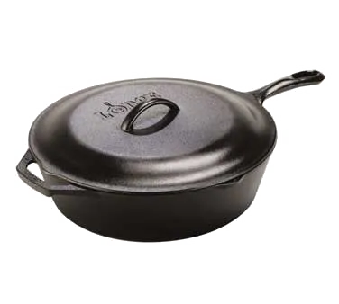 Lodge L10CF3 Skillet, 5 Qt, 12.9" Diameter, Cast Iron Helper Handle, Induction‑Ready, Seasoned