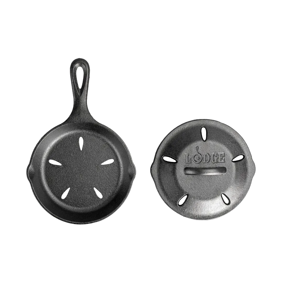 Lodge L3SMSK Smoker Skillet – 6-1/2" Dia, 1-3/8" H, Cast Iron, Induction Ready, Round, Hand Wash Only