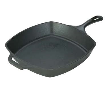 Lodge L8SQ3 10-1/2" Cast Iron Skillet, 2-5/8" Height, Helper Handle, Oven & Campfire Safe, USA