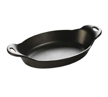 Lodge LOSD Server, 36 Oz Oval Cast Iron Baking Dish, 12-9/16" x 6-15/16" x 2-9/16", Induction Ready