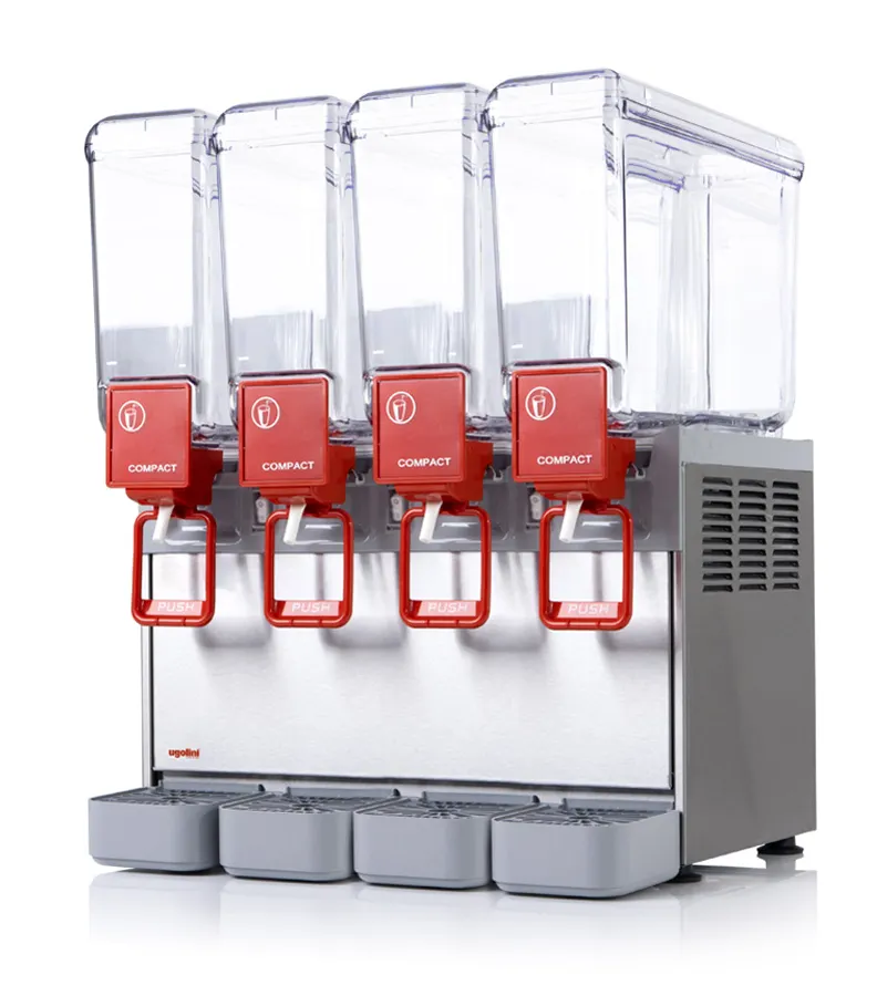 Ugolini UEAC401K0 Beverage Dispenser with 4 Bowls / Churn / Impeller Type - 2.1 Gal (each) - 410W