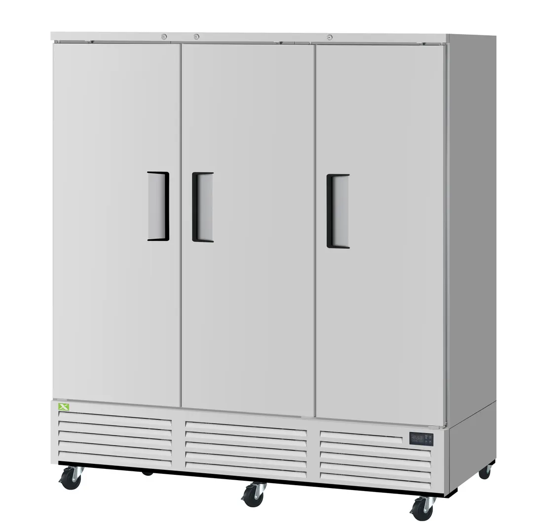 RefrigerationX XBF72-3-N 77-3/4" 3-Solid Door Reach-In Freezer, Bottom Mounted, 65.8 cu. ft.