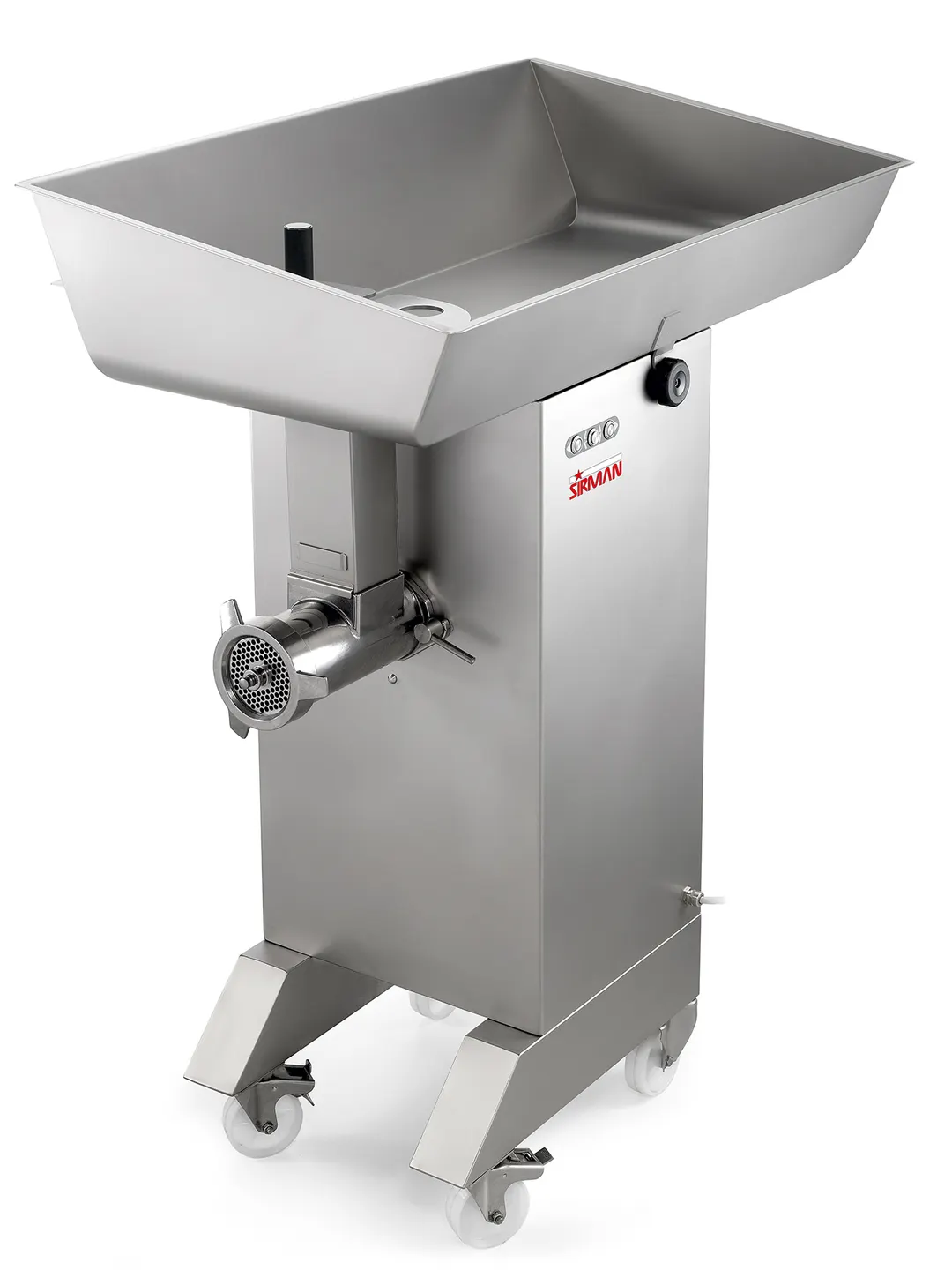 SIRMAN 2142215340236T Floor Electric Meat Grinder, 7 HP, 7500 lbs/hr, 304 SS, 220V 3-Phase, 5145W, Safety Interlock