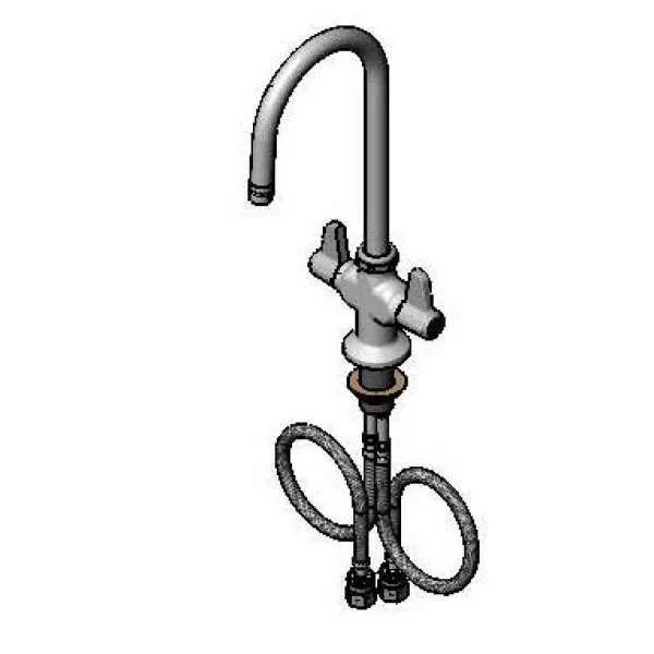 T&S Brass 5F-2SLF05 Equip Faucet, Deck Mount, Swivel, 5-1/2" Gooseneck