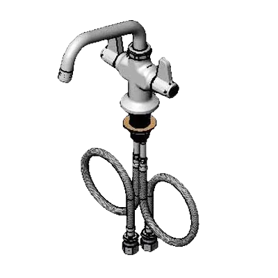 T&S Brass 5F-2SLX06 Equip Faucet, Deck Mount, 6" Swing Nozzle, Single Hole Base