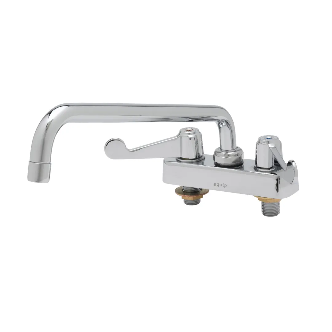 T&S Brass 5F-4CWX12 Equip Workboard Faucet, 4" Oc Deck Mount, 12" Swing Nozzle