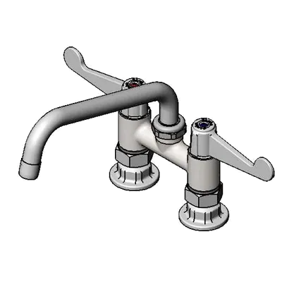 T&S Brass 5F-4DWX08 Equip Faucet, Swivel, 4", Deck Mount, 8" Swing Nozzle