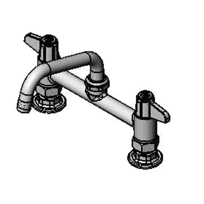 T&S Brass 5F-8DLX06 Equip Faucet, 8" Centers, Deck Mount, 6" Swing Nozzle