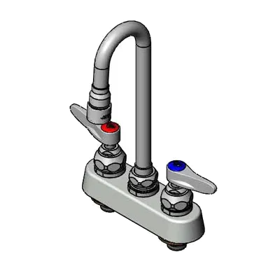 T&S Brass B-1110-132X-F10 Workboard/Bar Sink Faucet, Deck Mount, 4" Centers