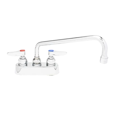 T&S Brass B-1113 Faucet, 4" Deck Mount, 12" Swing Nozzle
