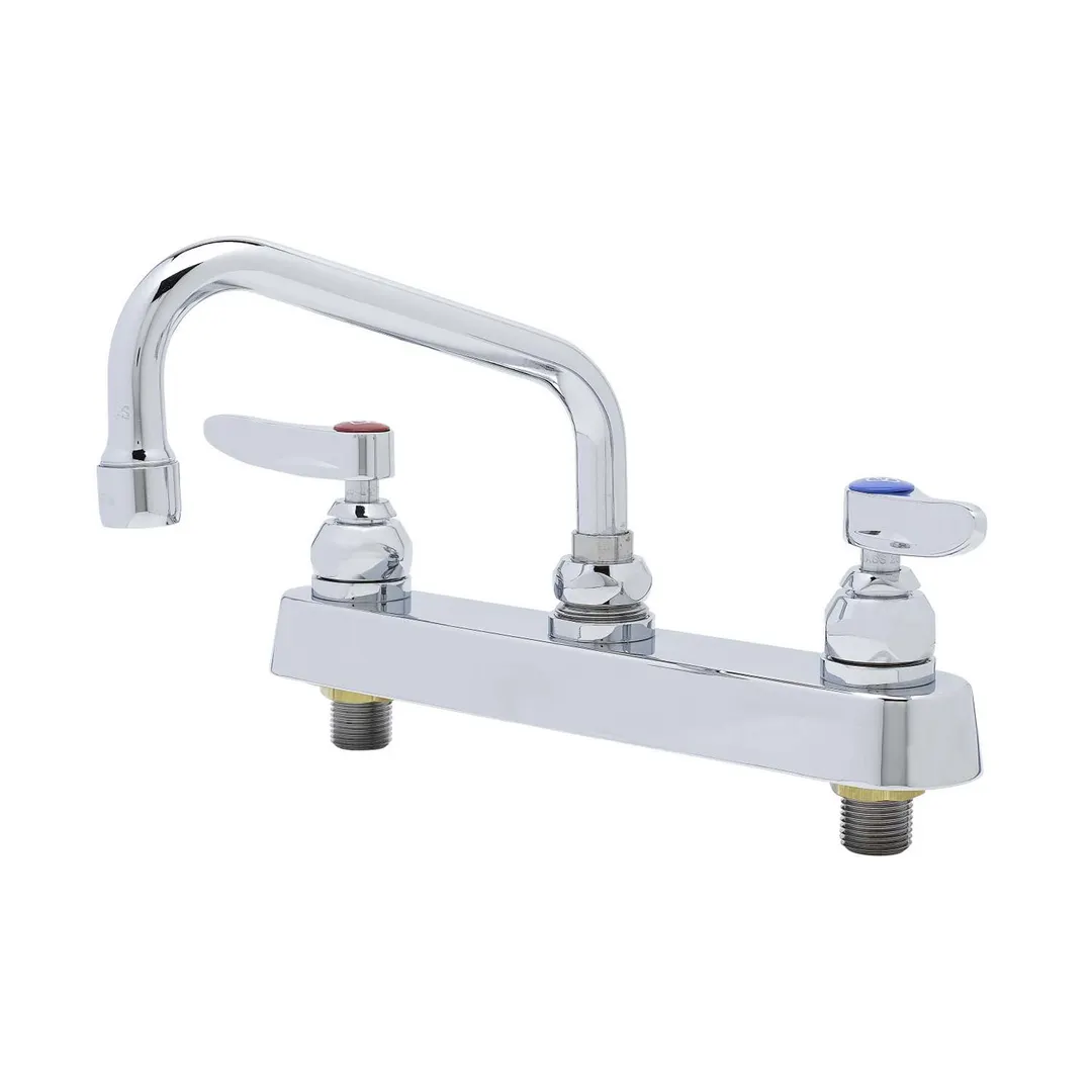 T&S Brass B-1120 Workboard Faucet, Deck Mount with 8" Centers