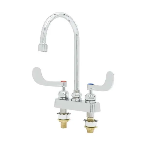 T&S Brass B-1141-XSCR4V05 Workboard Mixing Faucet, Deck Mount, 4" Centers