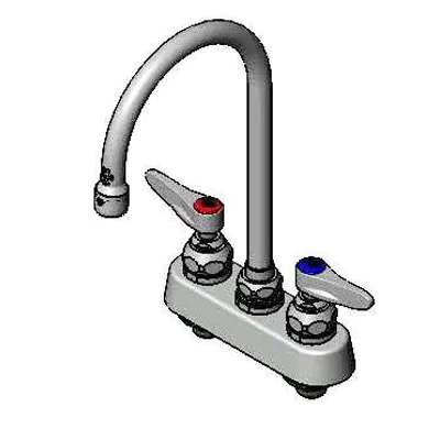 T&S Brass B-1141 Faucet, Gooseneck Nozzle, Deck Mount
