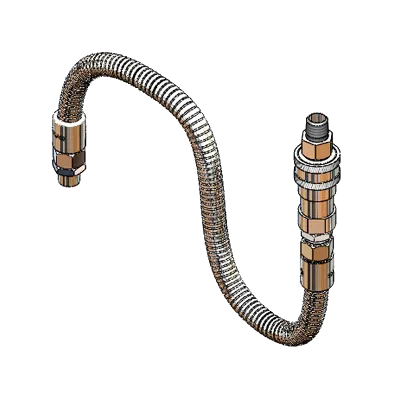 T&S Brass B-1433-03 Flex Hose Assembly, 20"L Stainless Steel Hose