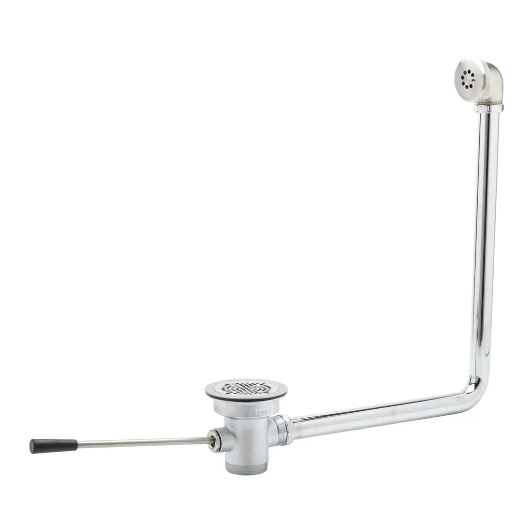 T&S Brass B-3972-01-XS Waste Drain Valve, 3-1/2" Sink Hole, Short Lever Handle