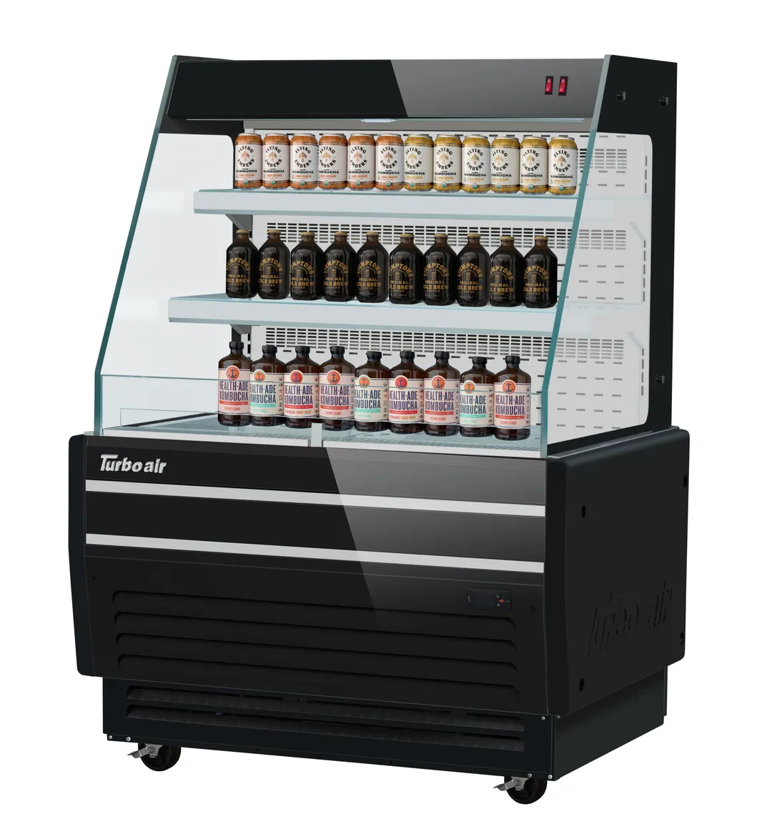 Turbo Air TBA37-50N-W(B) 37" Horizontal Open Display Case, Self-Contained, 3 Shelves