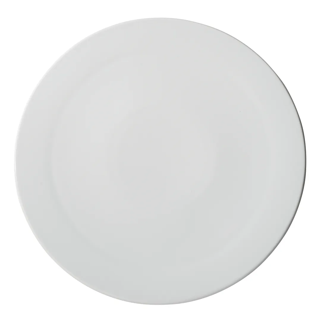 Winco APP-14 Pizza Plate, 14" Dia x 3/4" H, Round Flat White Porcelain - 1 Dozen