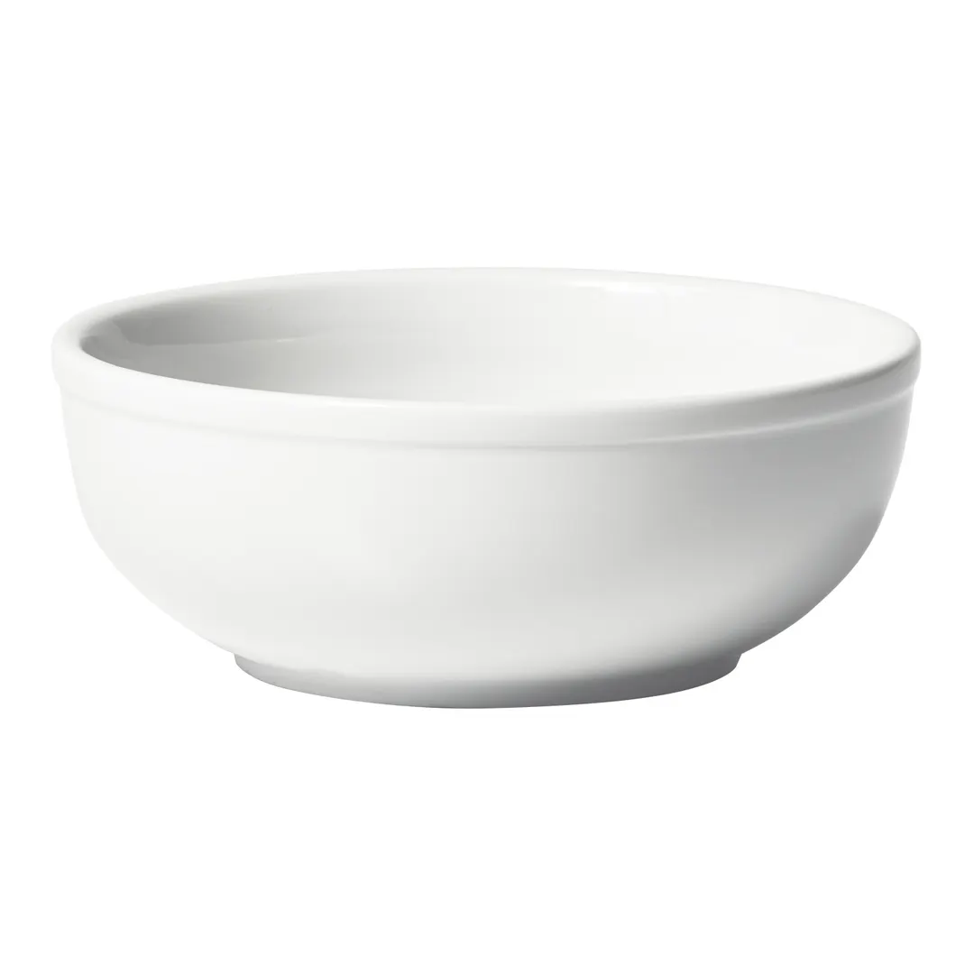Winco BNR-15 Birkhall Nappie 15 oz Round Porcelain Bowl, 5-7/8" Dia x 2-1/2" H, White - 1 Dozen