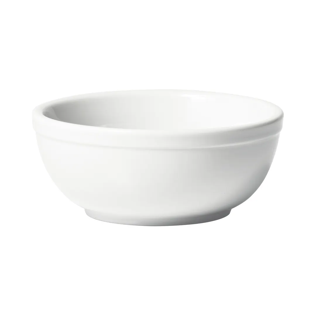 Winco BNR-525 Birkhall Nappie 10 oz Round White Porcelain Bowl 5‑1/4" Dia x 1‑3/4" H - 1 Dozen