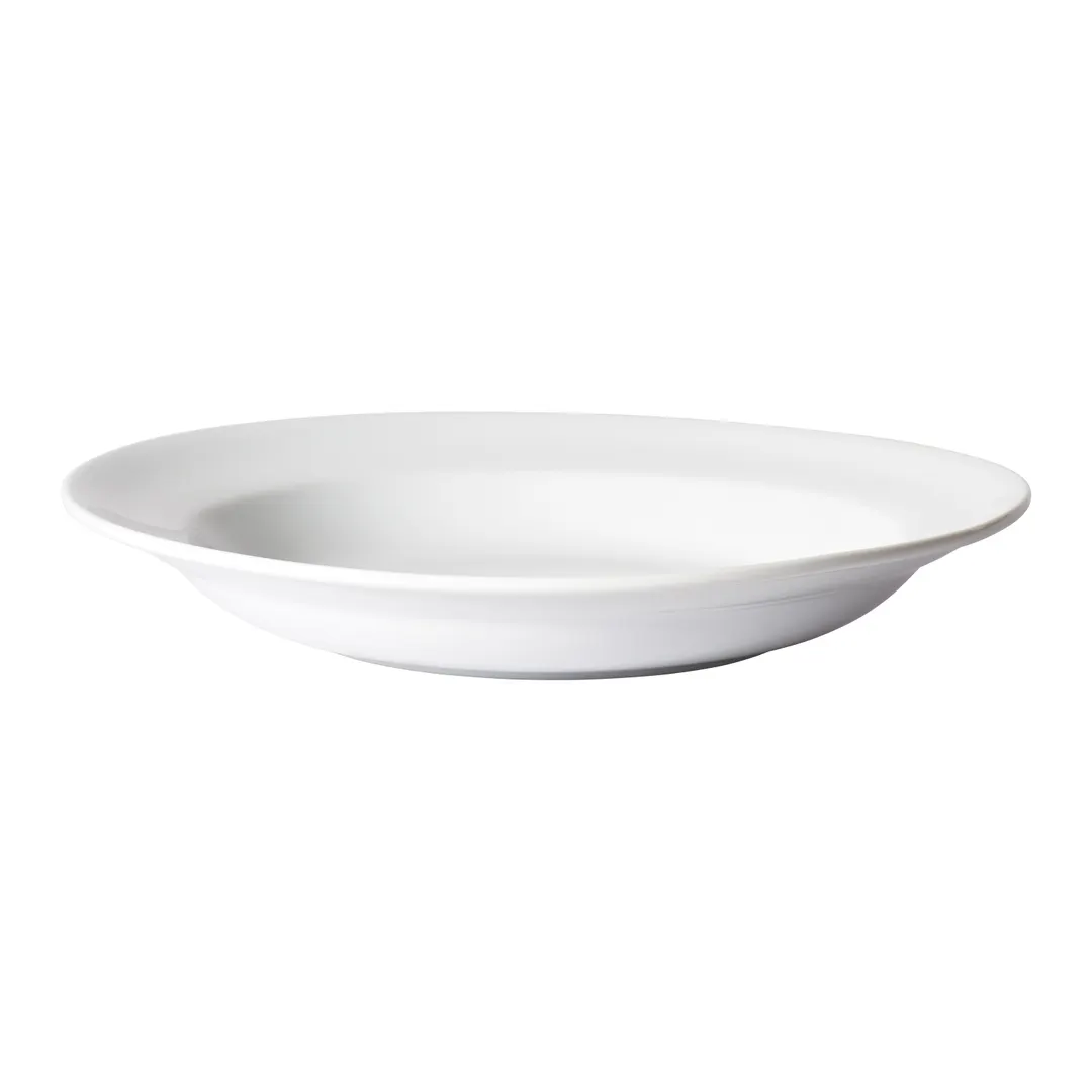 Winco BPB-26RE Birkhall Pasta Bowl, 26 oz (12" dia x 2" h) White Porcelain Rolled Edge - 1 Dozen