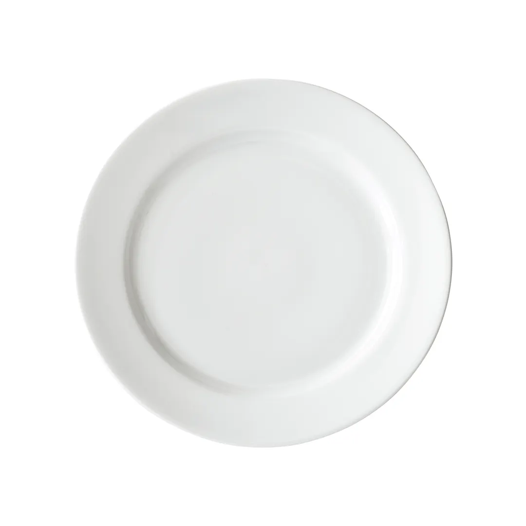 Winco BPR-1125RE - Birkhall Round Porcelain Plate, 11-1/4" Dia x 1-1/4" H, White Rolled Edge - 1 Dozen