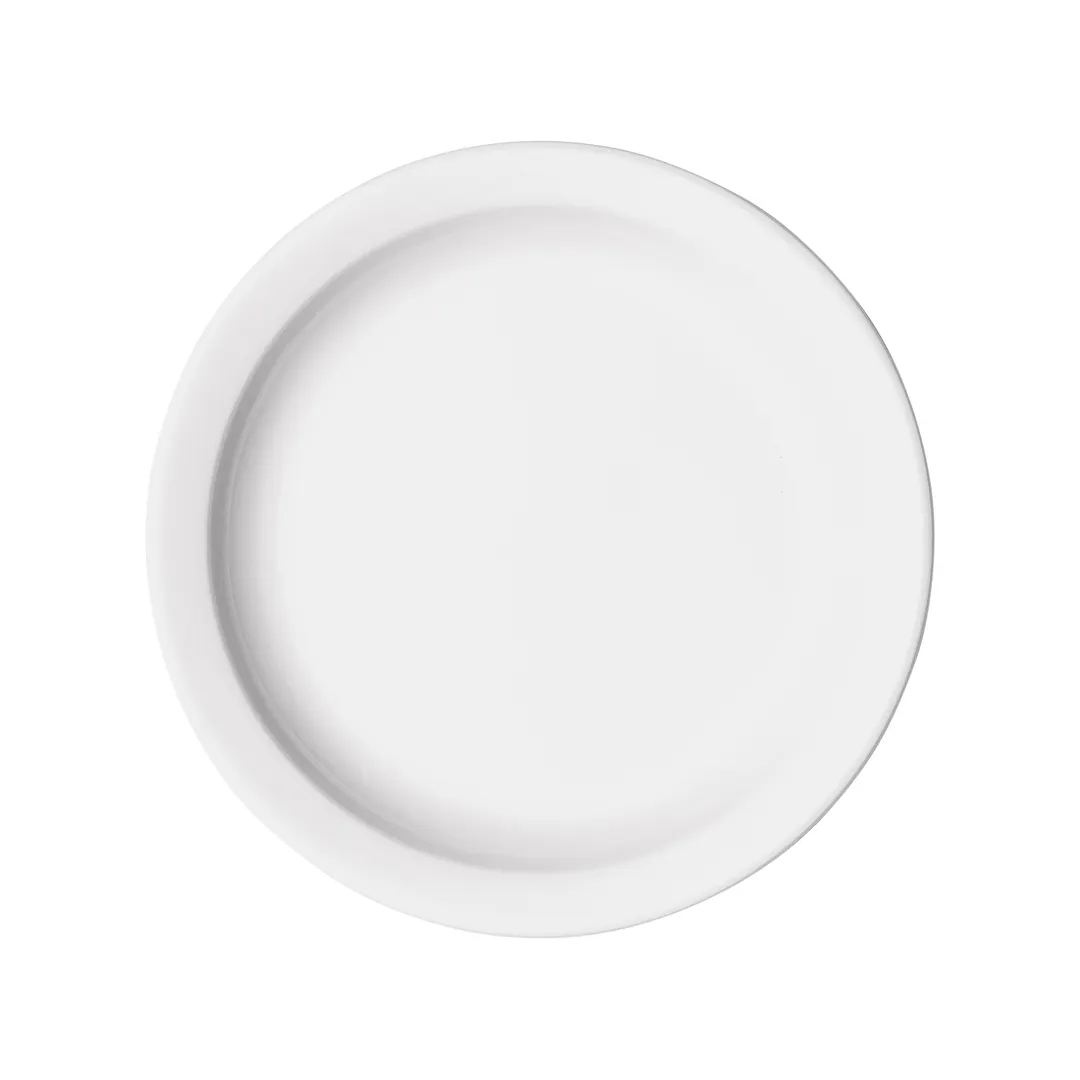 Winco BPR-825NR Birkhall Plate, 8-1/4" Dia x 1" H, Round, Narrow Rim, White Porcelain - 1 Dozen