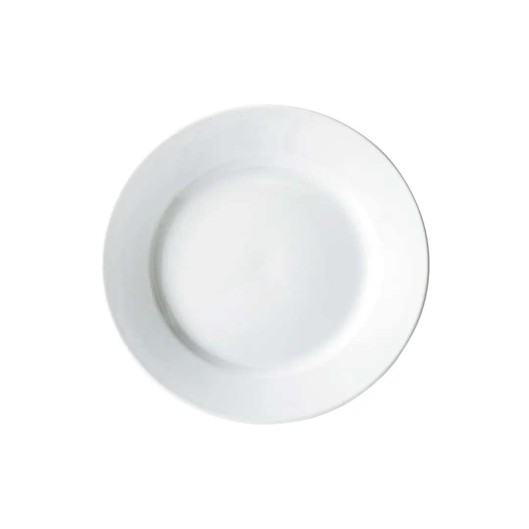 Winco BPR-975RE Birkhall Porcelain Plate, 9-3/4" Dia x 1" H, Round, Rolled Edge, White - 1 Dozen