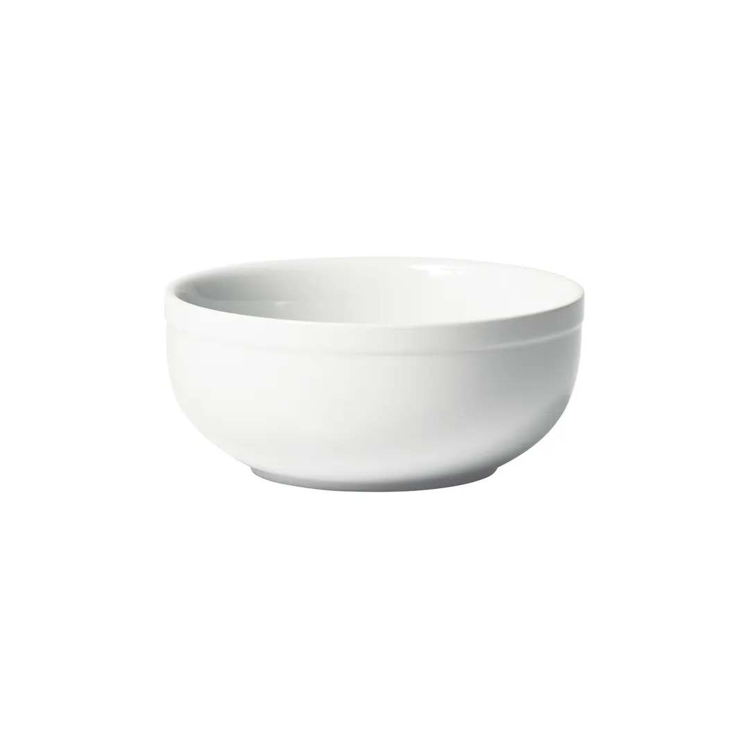 Winco BPSB-20 Round Porcelain Salad & Pasta Bowl, 6" Dia x 2½" H, 20 oz, White - 1 Dozen