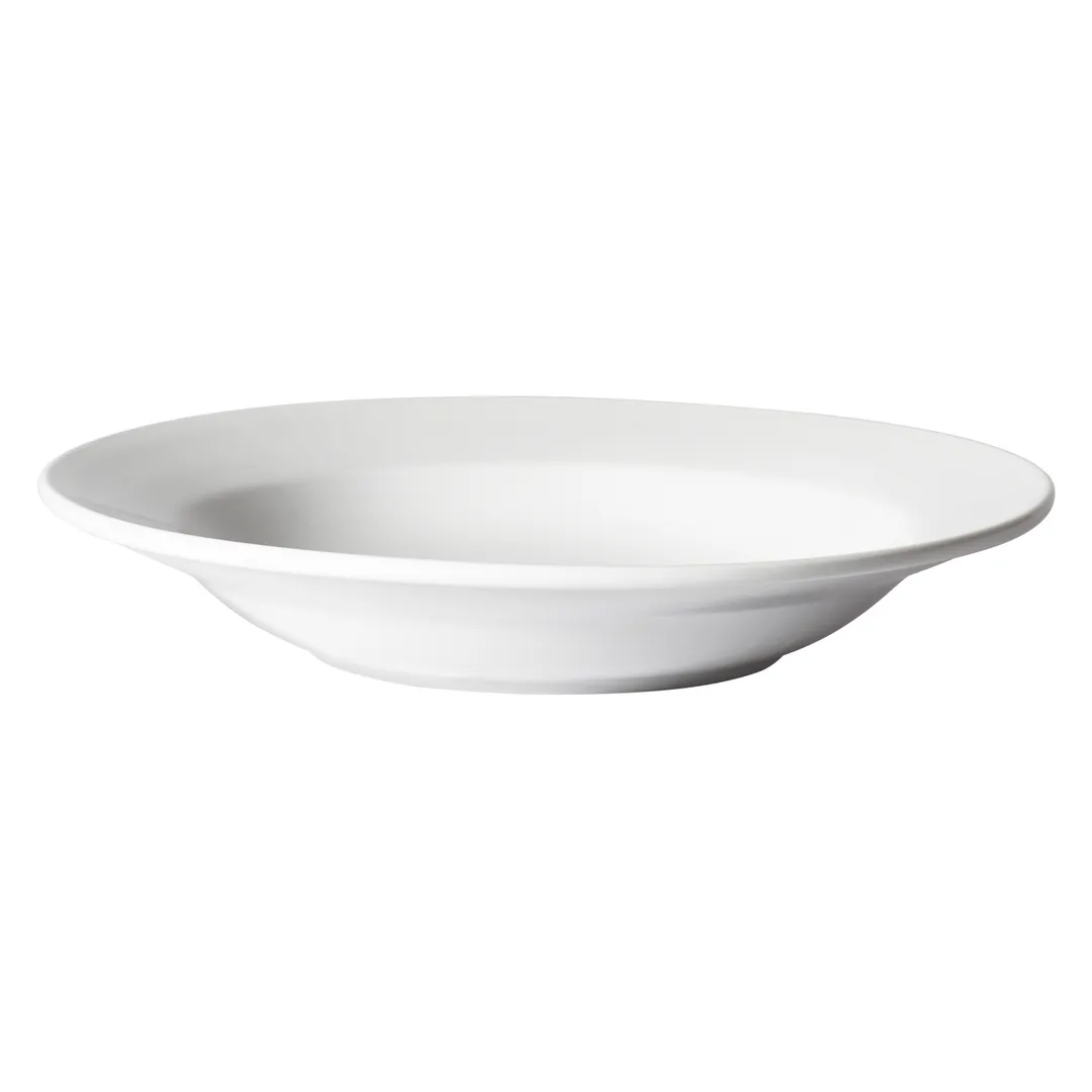Winco BSP-10RE Birkhall Soup Plate 10 oz 8‑7/8" Dia x 1‑1/4" H RolledEdge Porcelain White - 1 Dozen