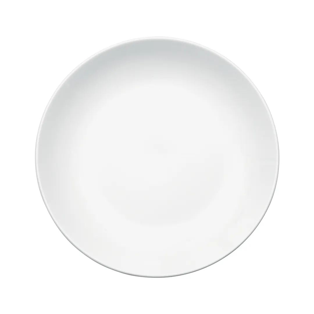 Winco OKP-12 Brechia Coupe Plate, 12" Dia x 1-1/4" H, Round White Porcelain, Coupe Rim - 1 Dozen