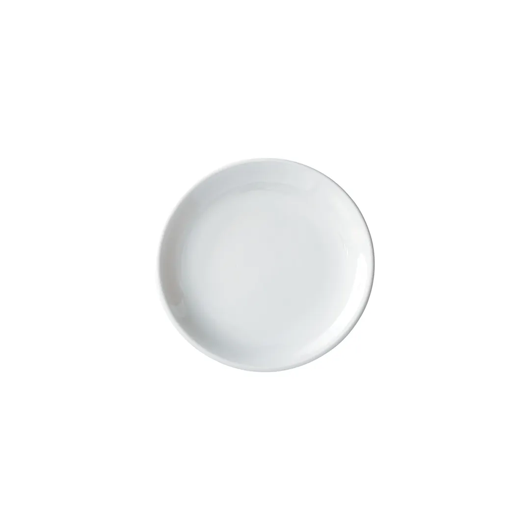 Winco OKP-7 - Brechia Plate, 7" Dia x 3/4" H, Round Coupe Rim, White Porcelain - 1 Dozen