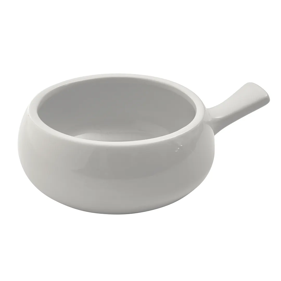 Winco OSC-16 Onion Soup Crock, 16 oz Porcelain Bowl, White, 7-1/8" L x 5-3/8" W x 2-1/4" H,- 1 Dozen