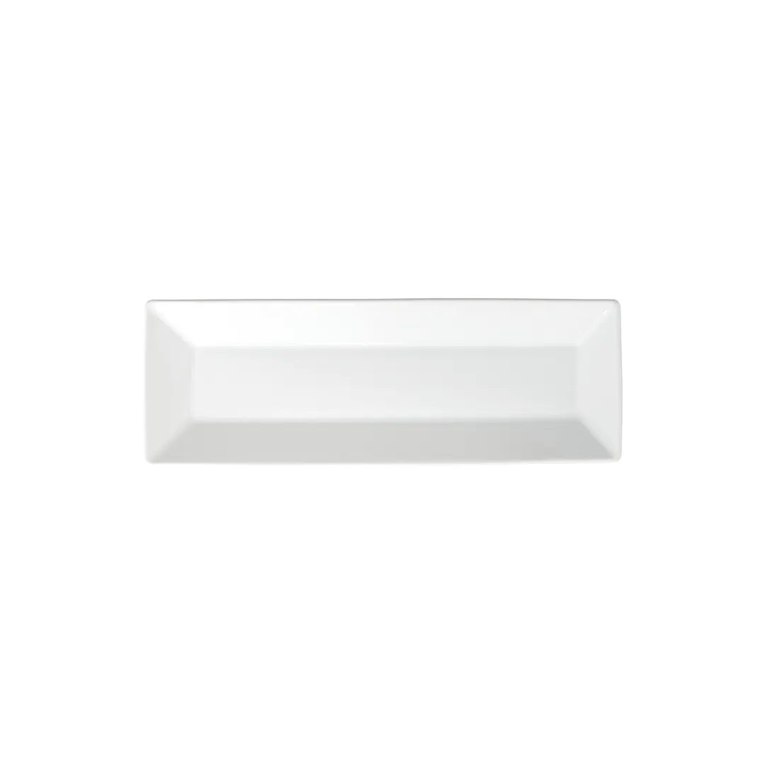 Winco RPR-12 Royalsquare Porcelain Platter, 12" L x 4" W x 3/4" H Rectangular White - 1 Dozen