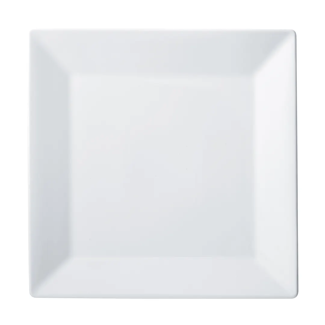 Winco RPS-1125 Royalsquare Square Porcelain Plate, 11-1/4" x 11-1/4" x 1" White - 1 Dozen