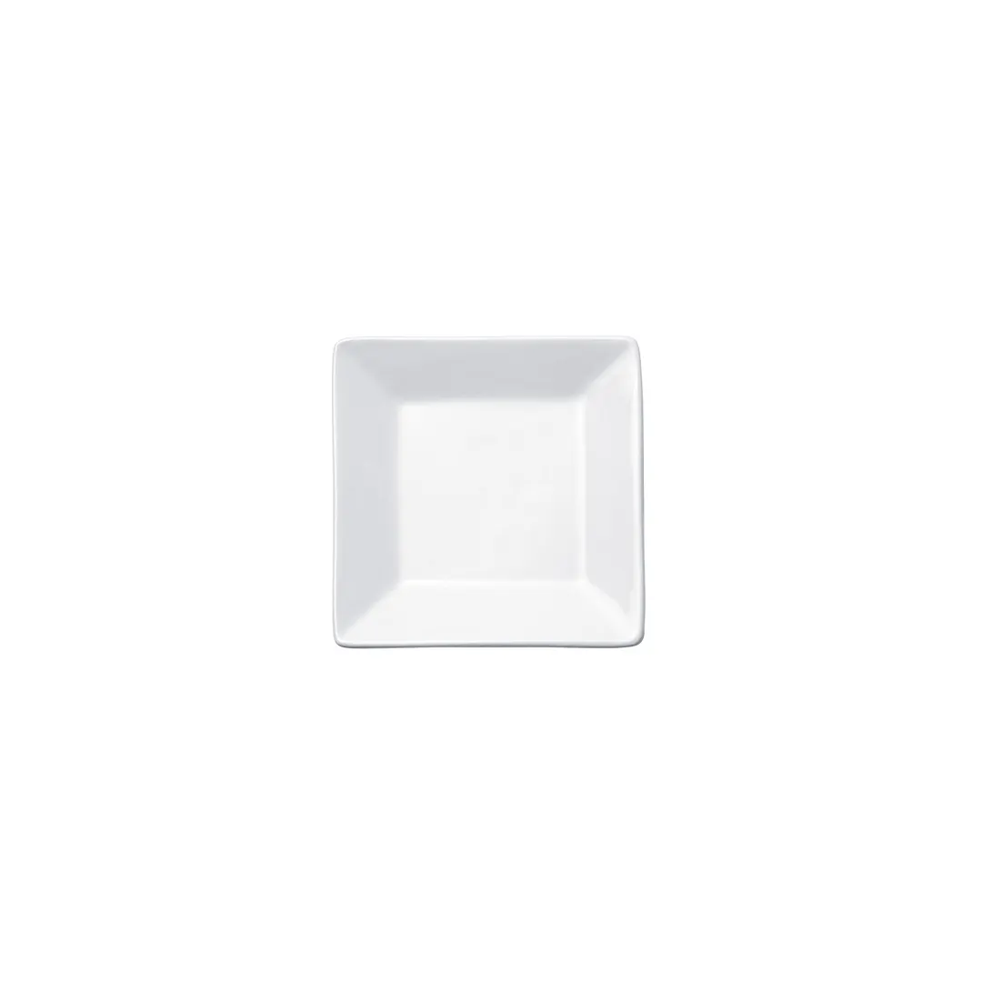 Winco RPS-4 Royalsquare Square Plate, 4" L x 4" W x 1/2" H, White Porcelain - 1 Dozen
