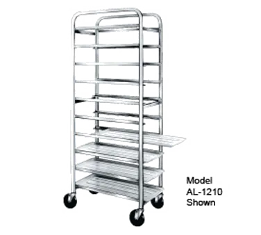 Winholt AL-1012 End Load Aluminum Mobile Platter Rack - (12) 10" Platters