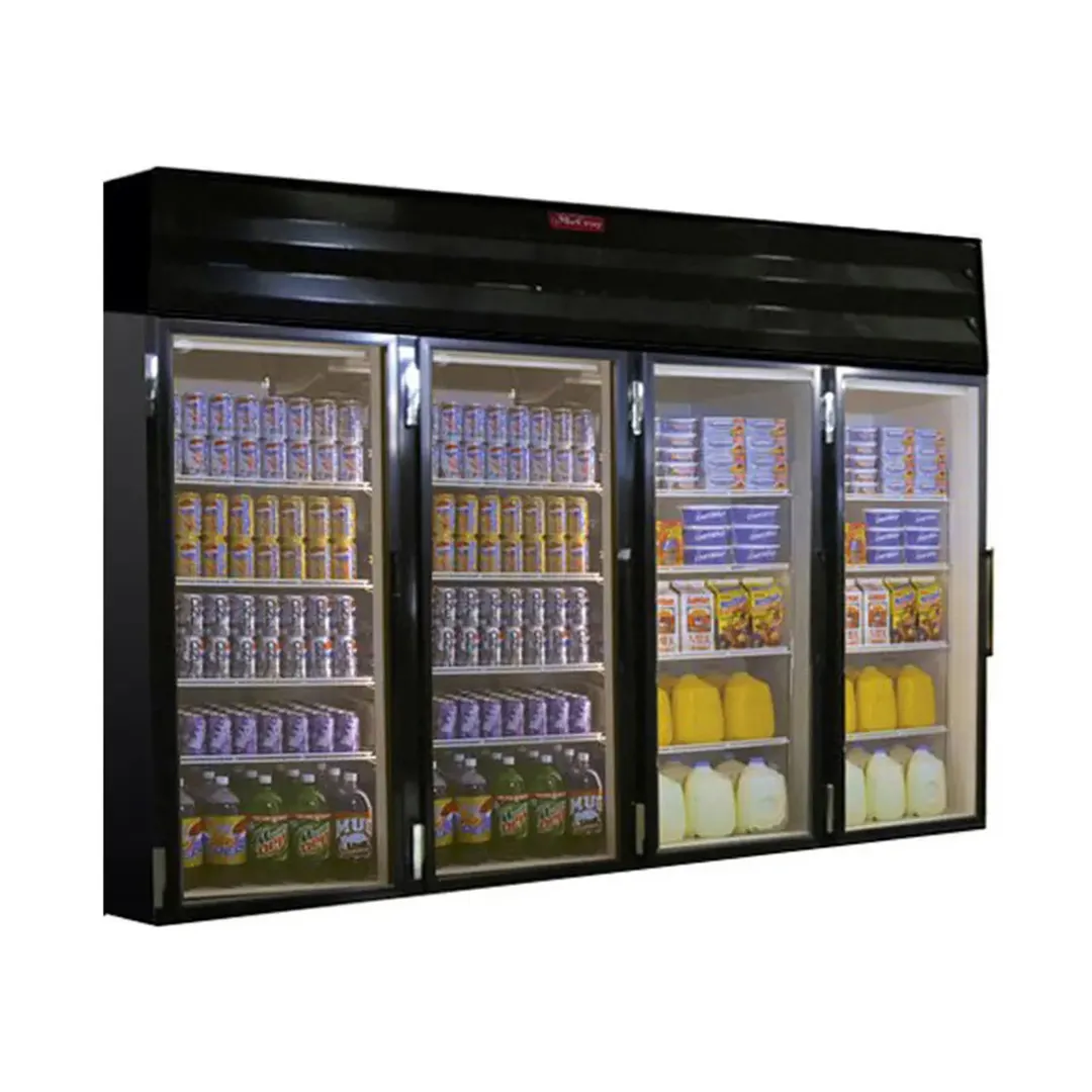 Howard-McCray GF102-FF-B 103" 4 Glass Door Freezer Merchandiser in Black, 102 cu. ft.