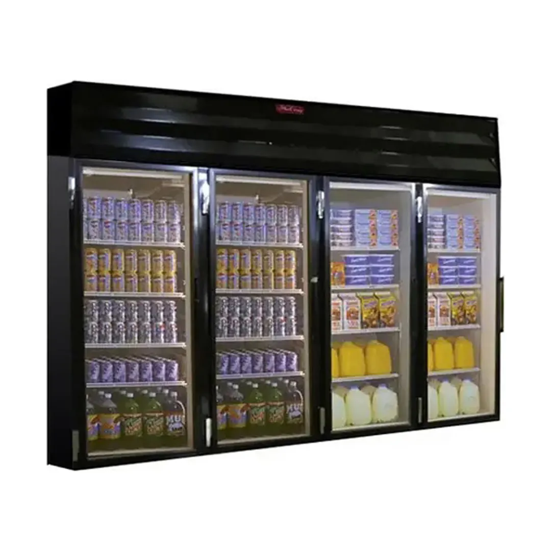 Howard-McCray GR102-B 103" Four Glass Door Merchandiser Refrigerator in Black, 102 cu. ft.