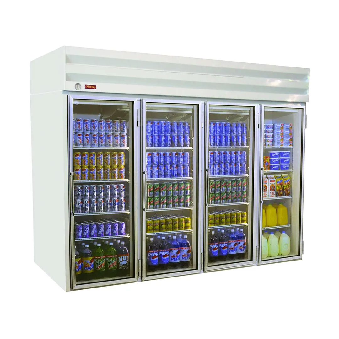 Howard-McCray GR102 103" Four Glass Door Top Mount Merchandiser Refrigerator in White, 102 cu. ft.