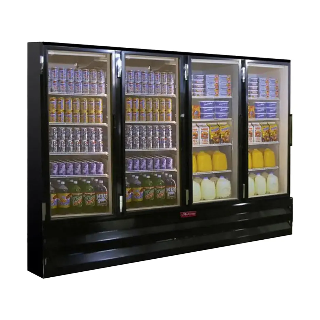 Howard-McCray GR102BM-B 103" Four Glass Door Merchandiser Refrigerator in Black, 102 cu. ft.