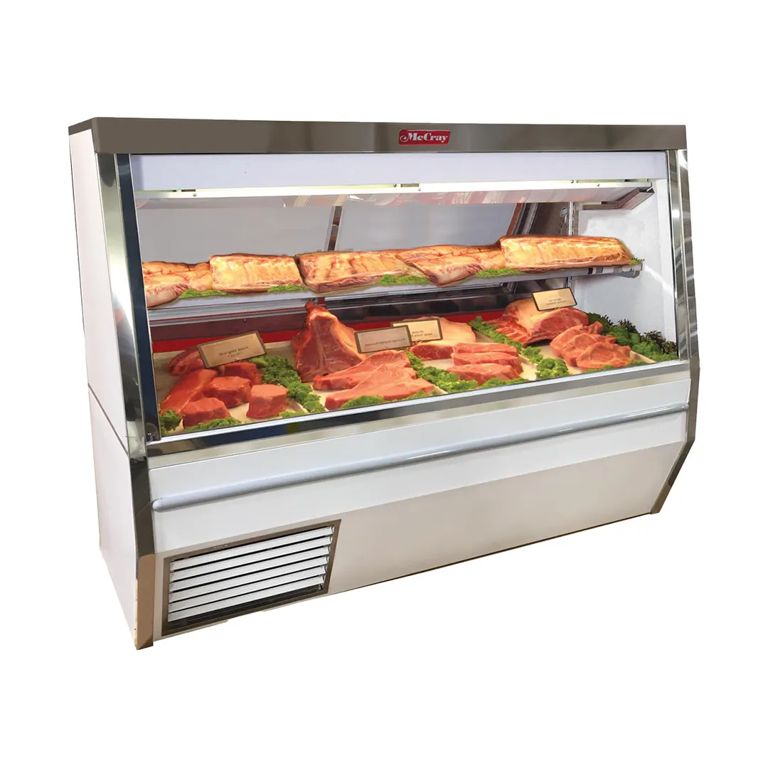 Howard-McCray R-CMS34N-12-S-LED 144" Double Duty Flat Refrigerated Meat Display Case, Remote