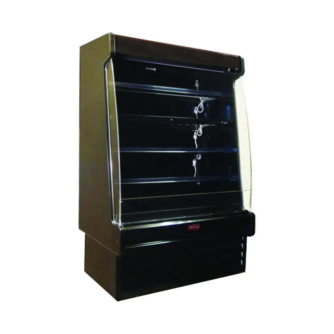 Howard-McCray R-OM35E-8S-B-LED 99" Vertical Packaged Meats Open Merhandiser in Black, Remote