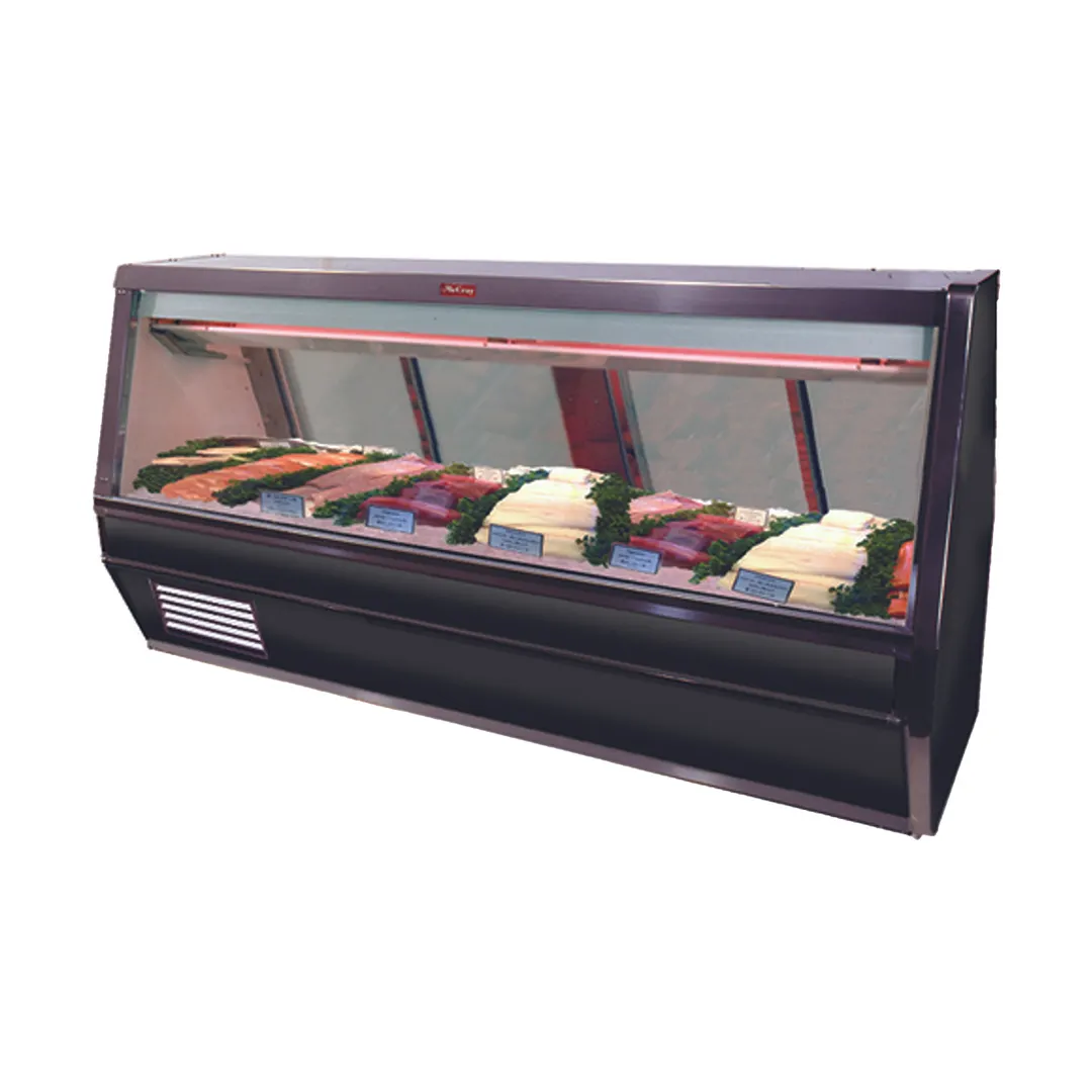 Howard-McCray SC-CFS40E-12-BE-LED 148" Flat Refrigerated Seafood Display Case, Black