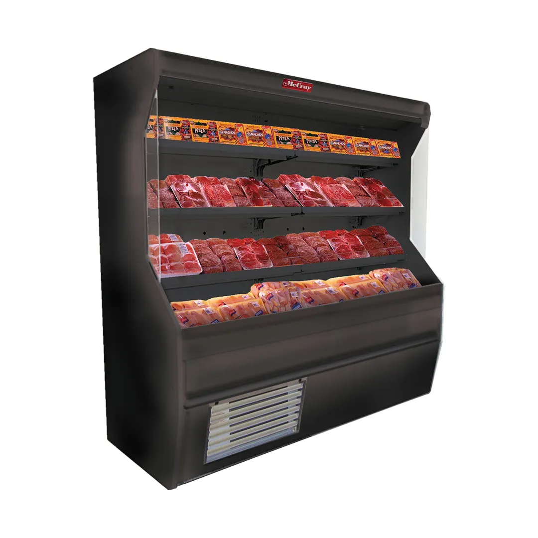Howard-McCray SC-M32E-4-B-LED 50'' Vertical Meat Open Air Merchandiser in Black, Self-Contained