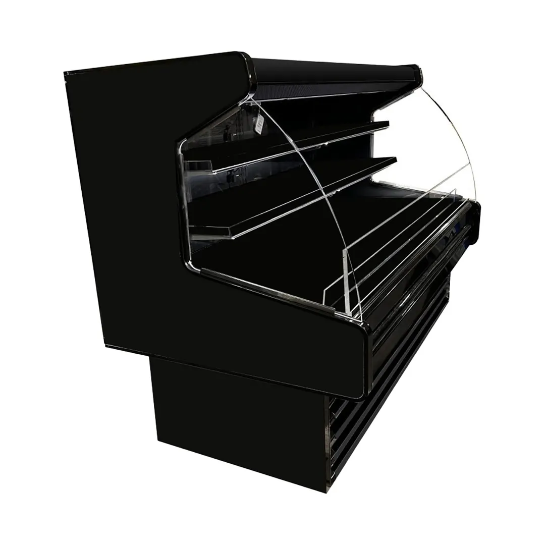 Howard-McCray SC-OD40E-6L-B-C-LED 75" Dairy Curved End Open Air Merchandiser in Black, Self-Contained