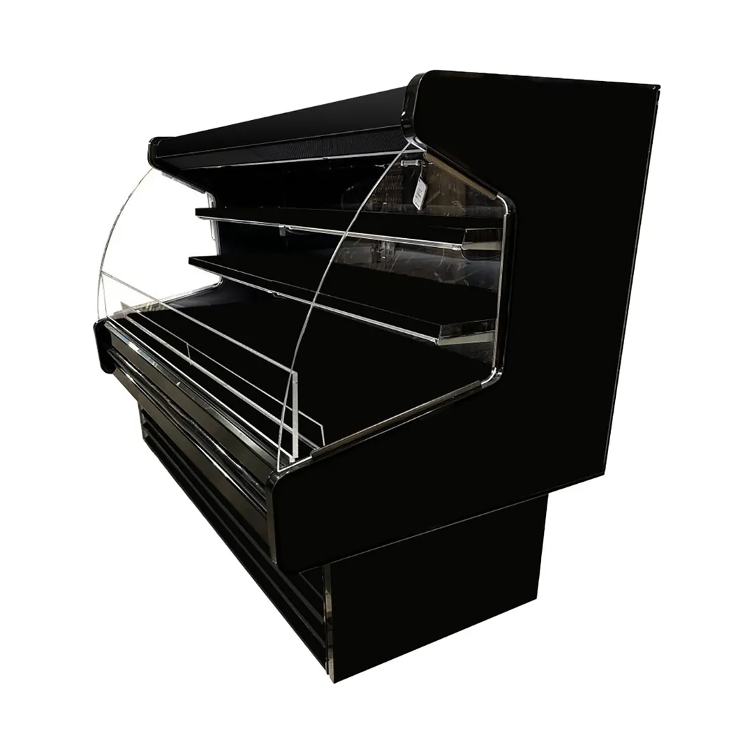 Howard-McCray SC-OD40E-6L-B-C-LED 75" Dairy Curved End Open Air Merchandiser in Black, Self-Contained