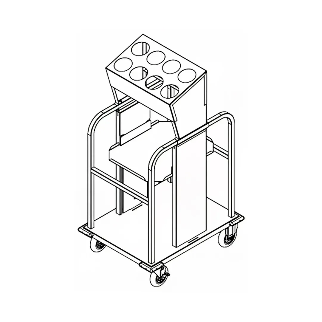 Dinex DXPIDTS1S1622 Mobile Tray & Silverware Dispenser with 8-Cylinder