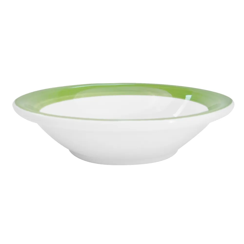 CAC China R-11-G Rainbow Fruit Dish, 4-3/4" Dia., 4-3/4oz, Green Ceramic Round Bowl - Dozen